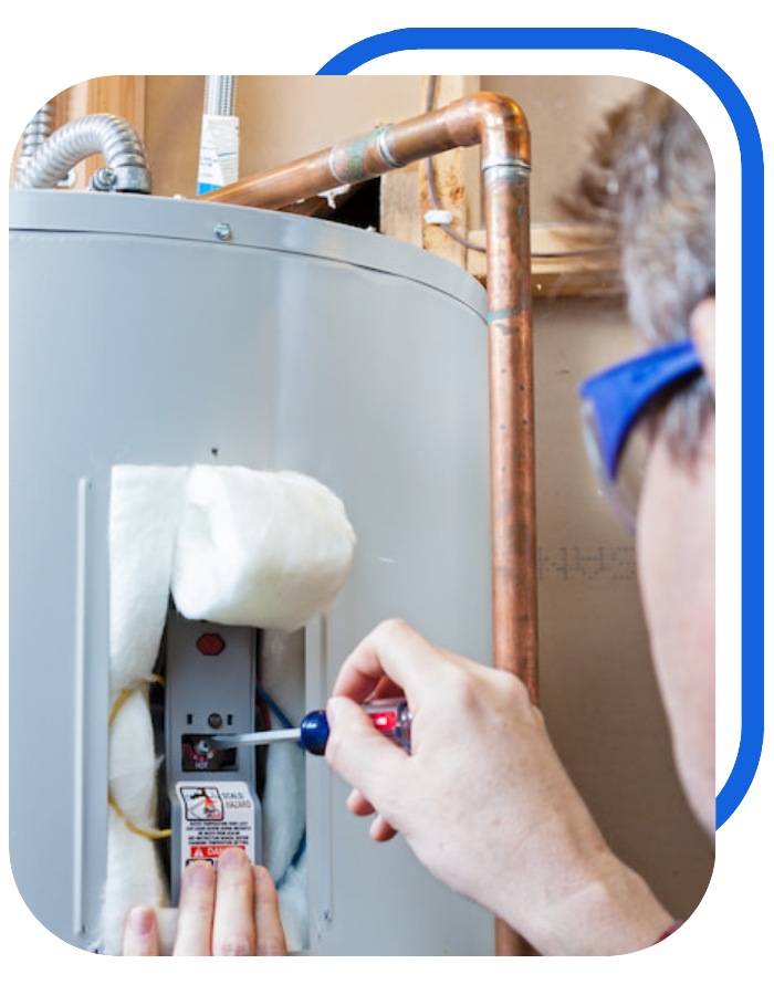 plumber Diagnosing Hot Water Heater Problems image